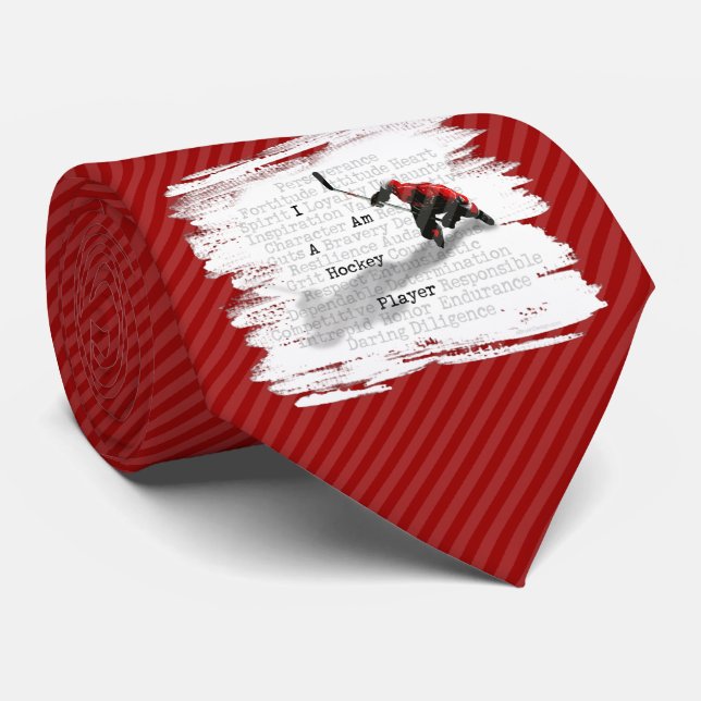 I Am A Hockey Player tie (dark) (Rolled)