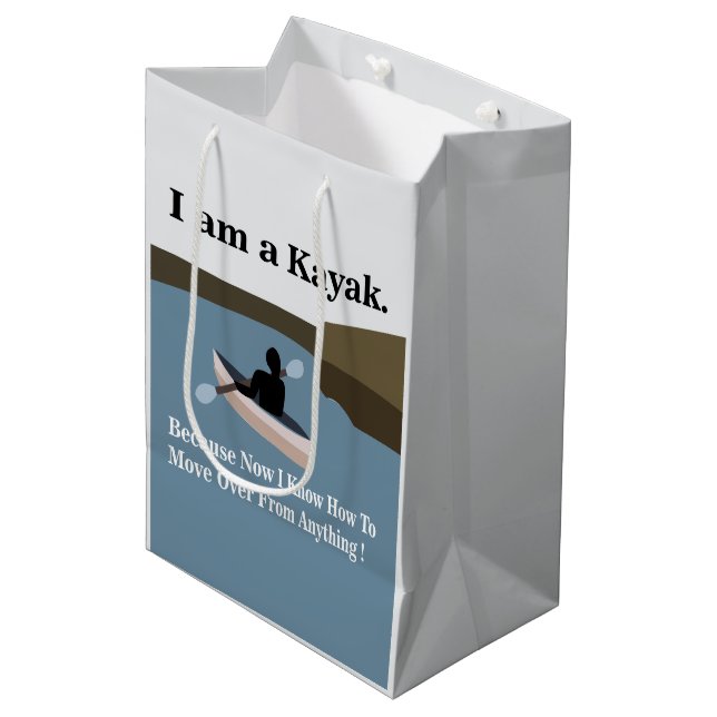 I am A Kayak Canoeing Kayaking Medium Gift Bag (Front Angled)