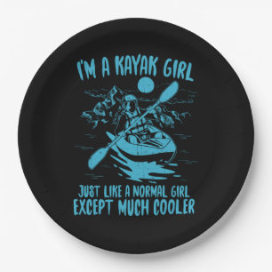 I Am A Kayak Girl Paper Plate