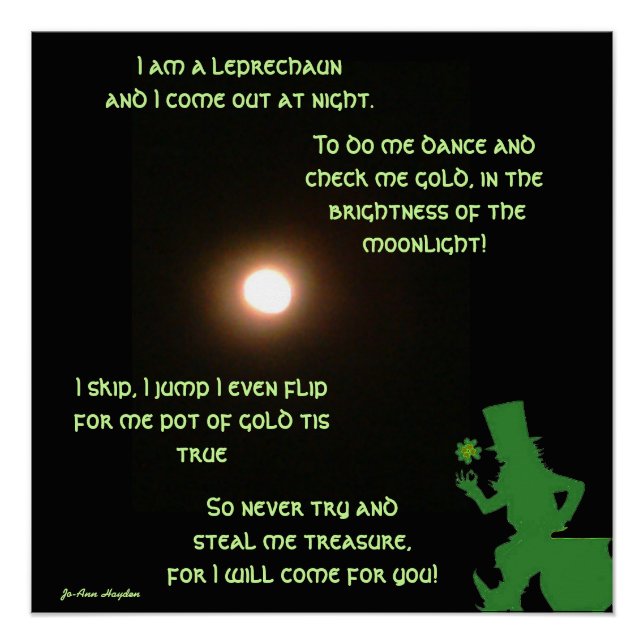 I AM A LEPRECHAUN Glossy Poster (Front)