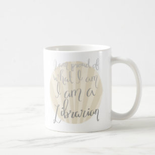 I am a Librarian grey with background  Coffee Mug