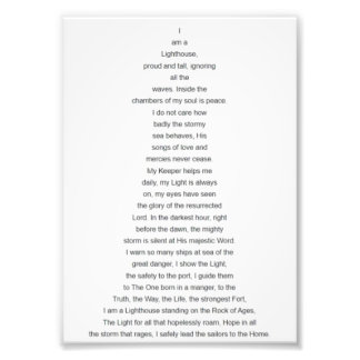 I am a Lighthouse Poem by Marius Alexandru Photo Print