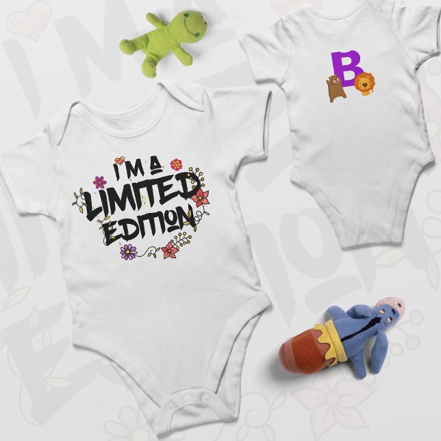 I AM A LIMITED EDITION BABY With Cute Bear & Lion  Bodysuit (Creator Uploaded)