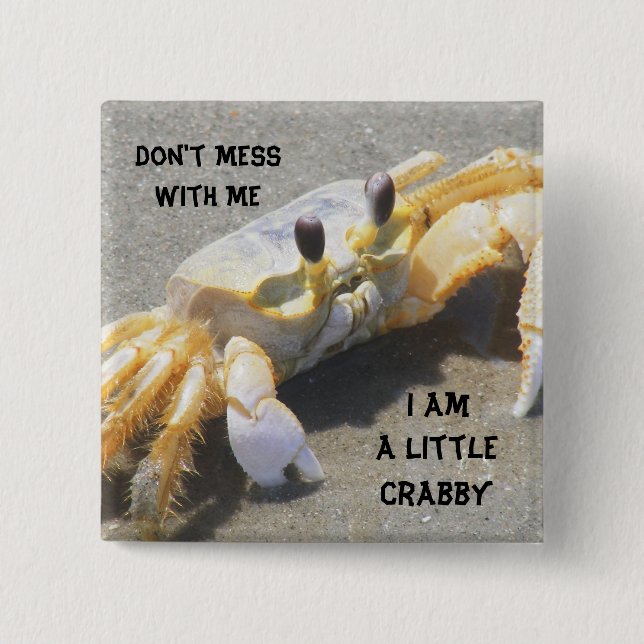 I Am A Little Crabby 15 Cm Square Badge (Front)