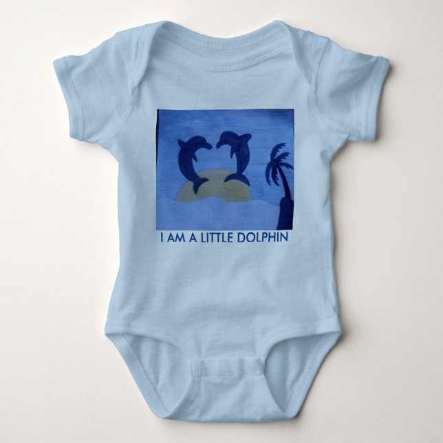 I AM A LITTLE DOLPHIN BABY BODYSUIT (Front)