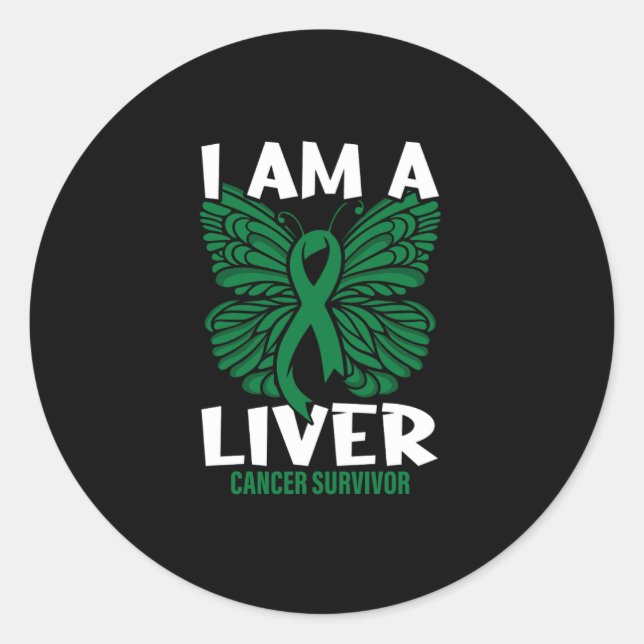 i am a liver cancer survivor classic round sticker (Front)