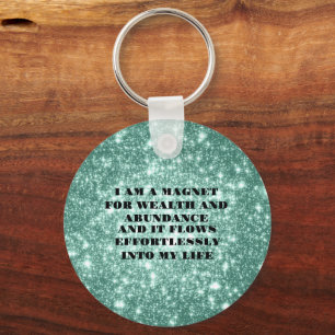 I Am a Magnet For Wealth Affirmation Sticker Key Ring
