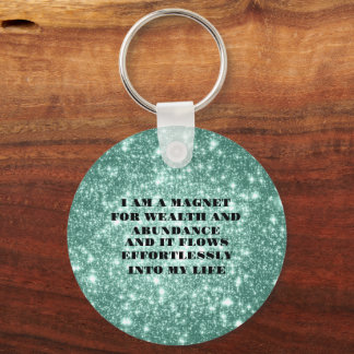 I Am a Magnet For Wealth Affirmation Sticker Key Ring