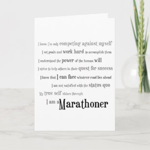 I Am a Marathoner Best Of Luck Card