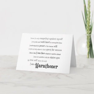 I am a Marathoner Card