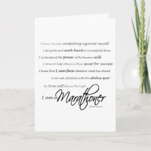 I Am a Marathoner Congratulations Card