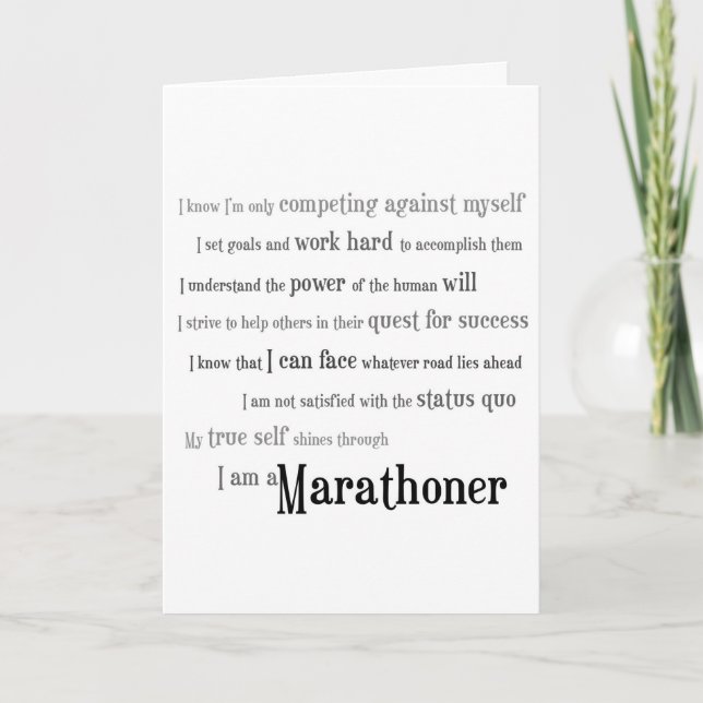 I Am a Marathoner Congratulations Card (Front)