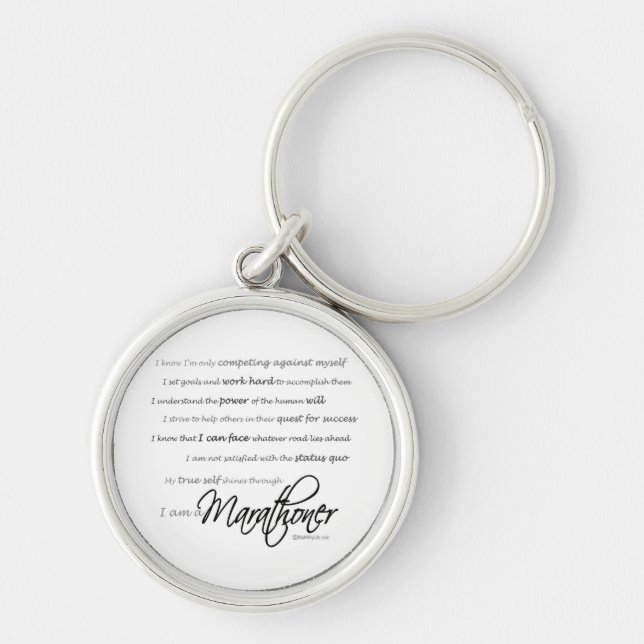 I Am a Marathoner Key Ring (Front)