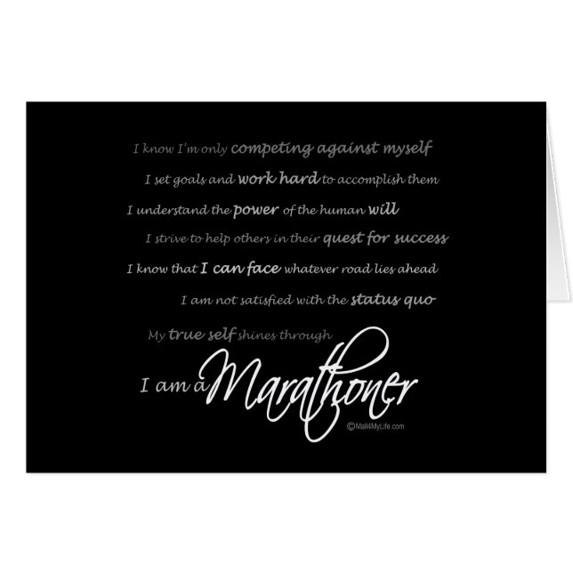 I am a Marathoner - Script (Front Horizontal)
