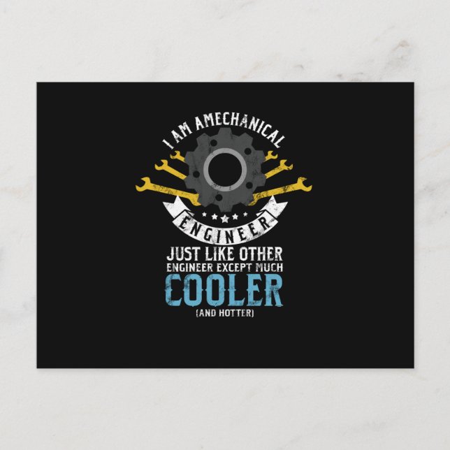 I Am A Mechanical Engineer Funny Engineering Holiday Postcard (Front)