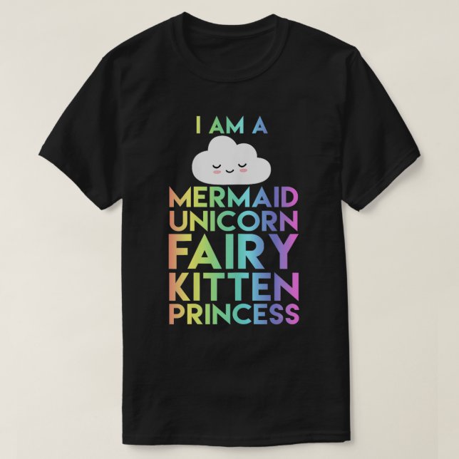 I Am a Mermaid Unicorn Fairy Kitten  Kid  T-Shirt (Design Front)