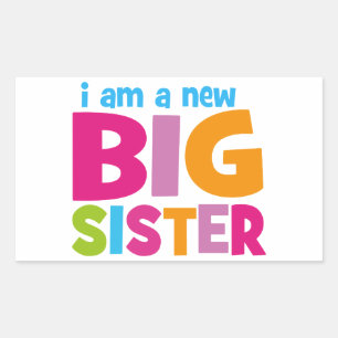 I am a new Big Sister Rectangular Sticker