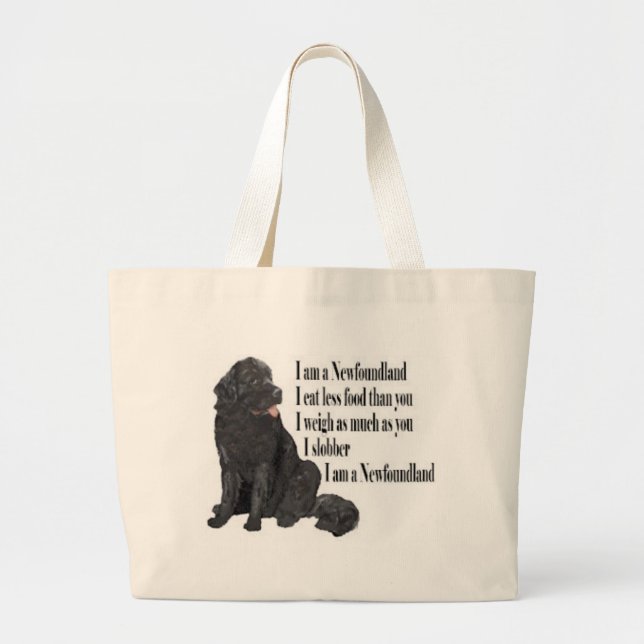 I am a Newfoundland Large Tote Bag (Front)