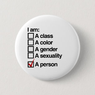 I am a person - non-discrimination 6 cm round badge