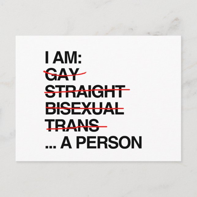 I AM A PERSON POSTCARD (Front)