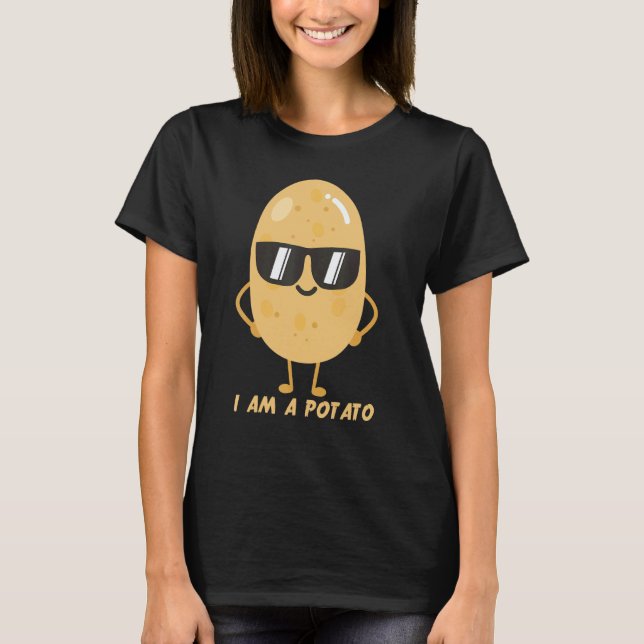 I Am A Potato  Carb Vegan T-Shirt (Front)