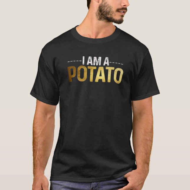 I Am A Potato Halloween Costume Funny Potato Cute T-Shirt (Front)