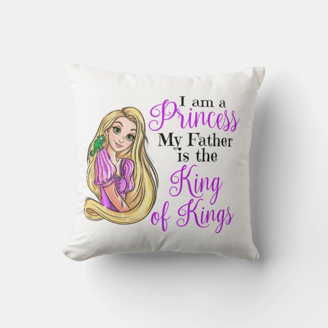 I am a princess Rapunzel throw pillow (Front)