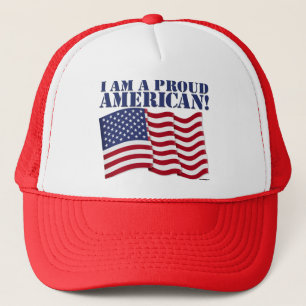 I AM A PROUD AMERICAN TRUCKER HAT