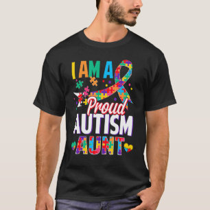 I Am A Proud Autism Aunt Autism Awareness Puzzle P T-Shirt