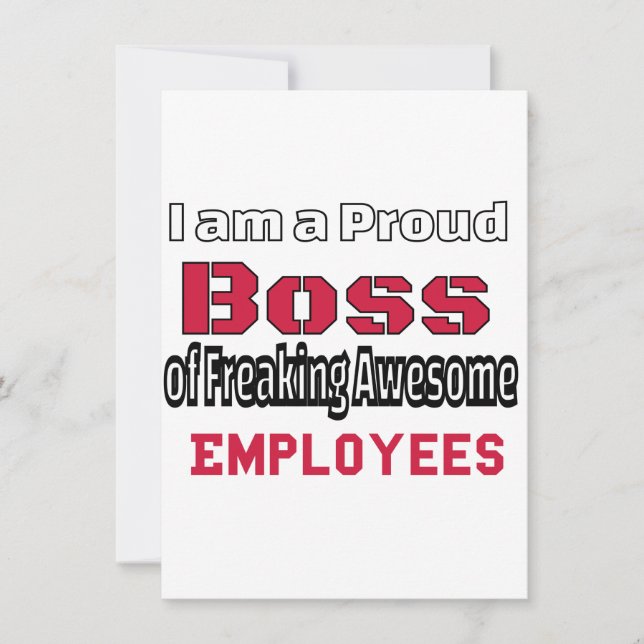 I am a Proud Boss of Freaking Awesome Employees Holiday Card (Front)