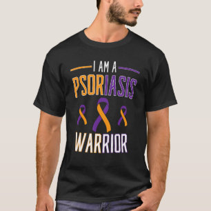 I Am A Psoriasis Warrior Awareness Orange Purple R T-Shirt