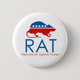 I am a R.A.T: Republican Against Trump 6 Cm Round Badge