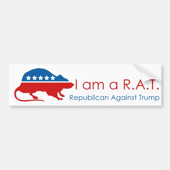 I am a R.A.T: Republican Against Trump Bumper Sticker (Front)