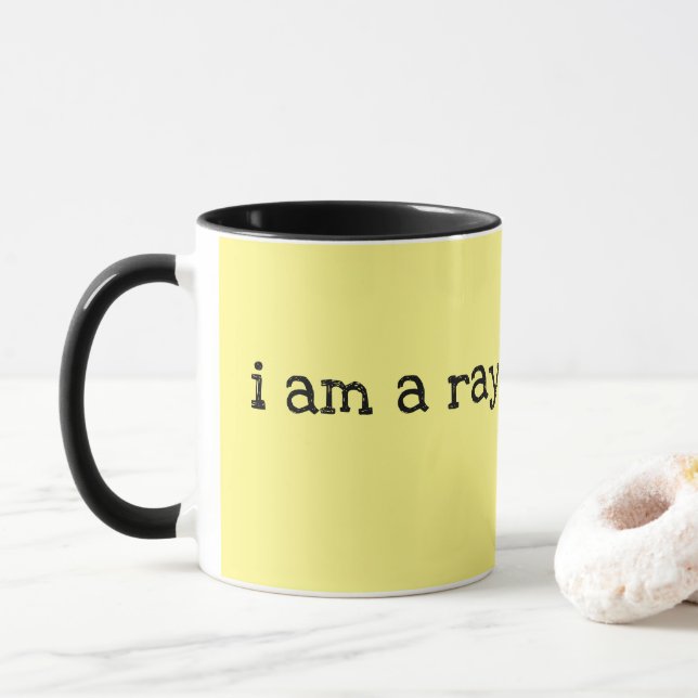 I am a ray of sunshine Sun Yellow Mug (With Donut)