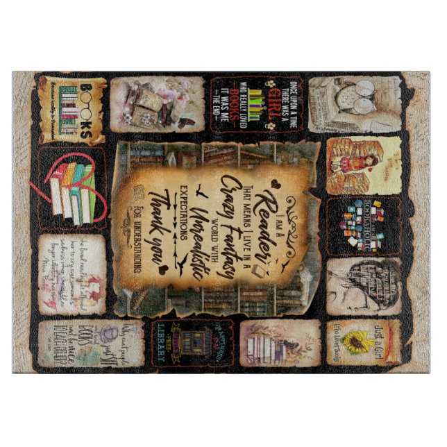 I Am A Reader Blanket, Book Lover Blanket, Cutting Board (Front)