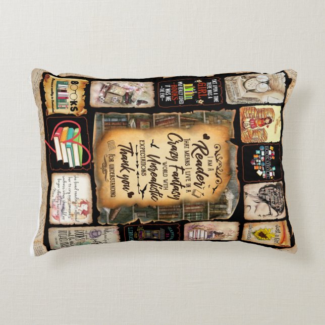 I Am A Reader Blanket, Book Lover Blanket, Decorative Cushion (Front)