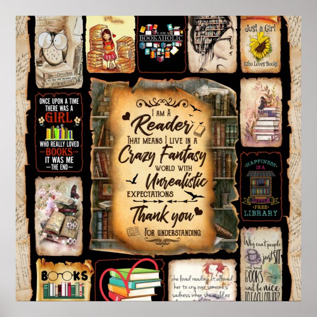 I Am A Reader Blanket, Book Lover Blanket, Poster (Front)