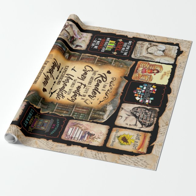 I Am A Reader Blanket, Book Lover Blanket, Wrapping Paper (Unrolled)