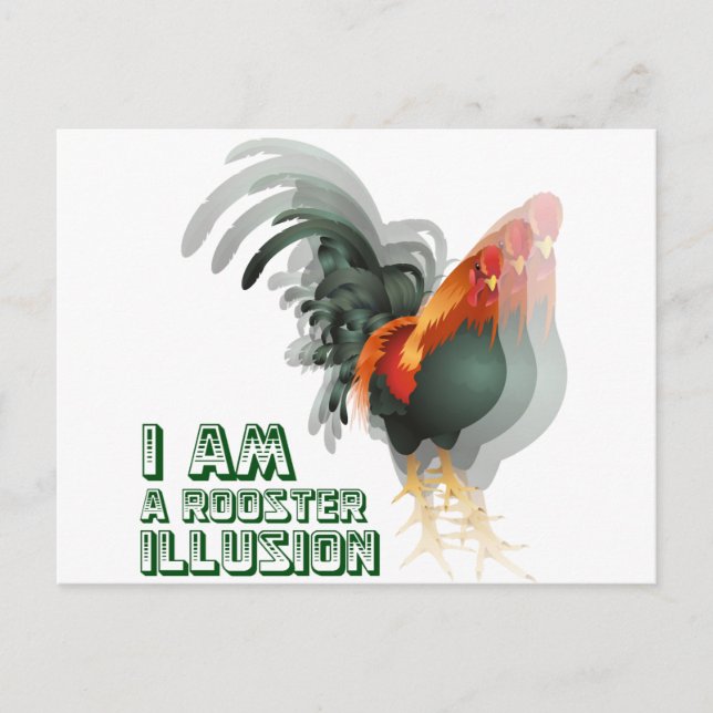 I Am A Rooster Illusion Postcard (Front)
