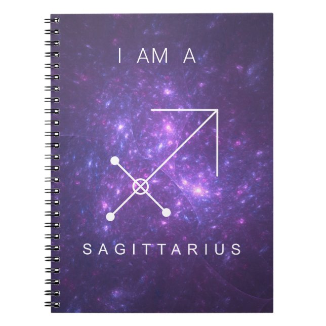 I am a Sagittarius Purple Zodiac Sign Notebook (Front)
