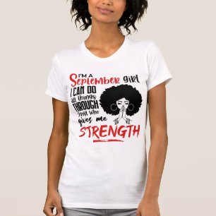 I Am A September Girl Praying Black Queen Woman T-Shirt