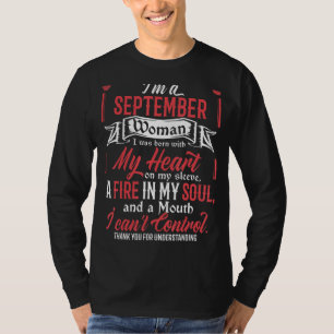 I Am A September Woman Girls Libra Virgo Birthday T-Shirt