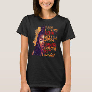 I am A Strong Leo Melanin Queen Zodiac Black Women T-Shirt