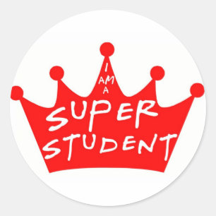 I Am A Super Student Classic Round Sticker