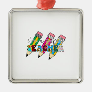 I Am A Super Teacher Metal Ornament
