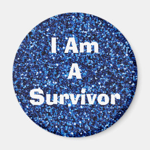 I Am a Survivor Affirmation Blue Magent Magnet