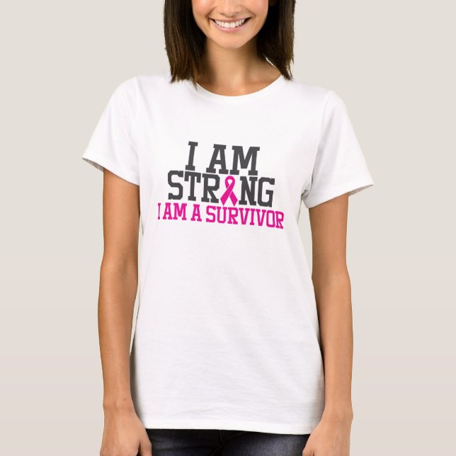 I Am A Survivor | Breast Cancer Awareness T-Shirt (Front)