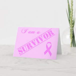 I am a Survivor - Breast Cancer Pink Ribbon Card