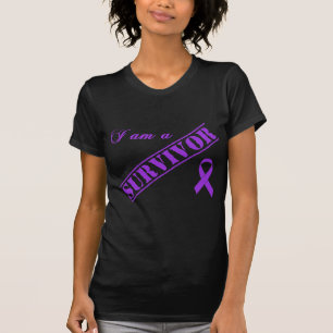 I am a Survivor - Crohns & Colitis Purple Ribbon T-Shirt