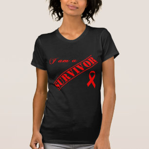 I am a Survivor - Red Ribbon AIDS & HIV T-Shirt